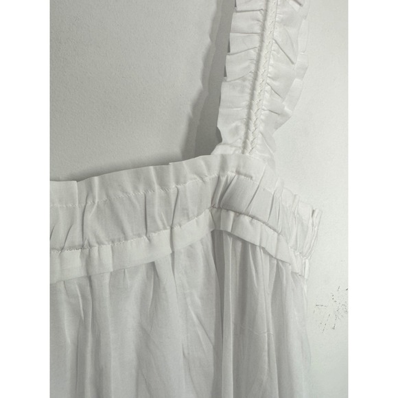 J Crew Womens Cotton Voile Ruffle Trim Shift Dress Pockets White CA654 Size 2X - Picture 6 of 15
